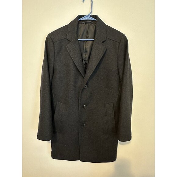 $399 Nautica Men's Gray Wool-Blend Classic-Fit Camber Overcoat Jacket Size 38S - Picture 2 of 9